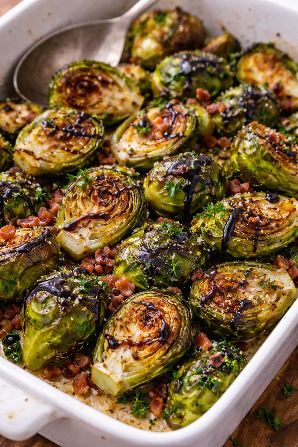 Roasted Brussels Sprouts W. Balsamic Glaze