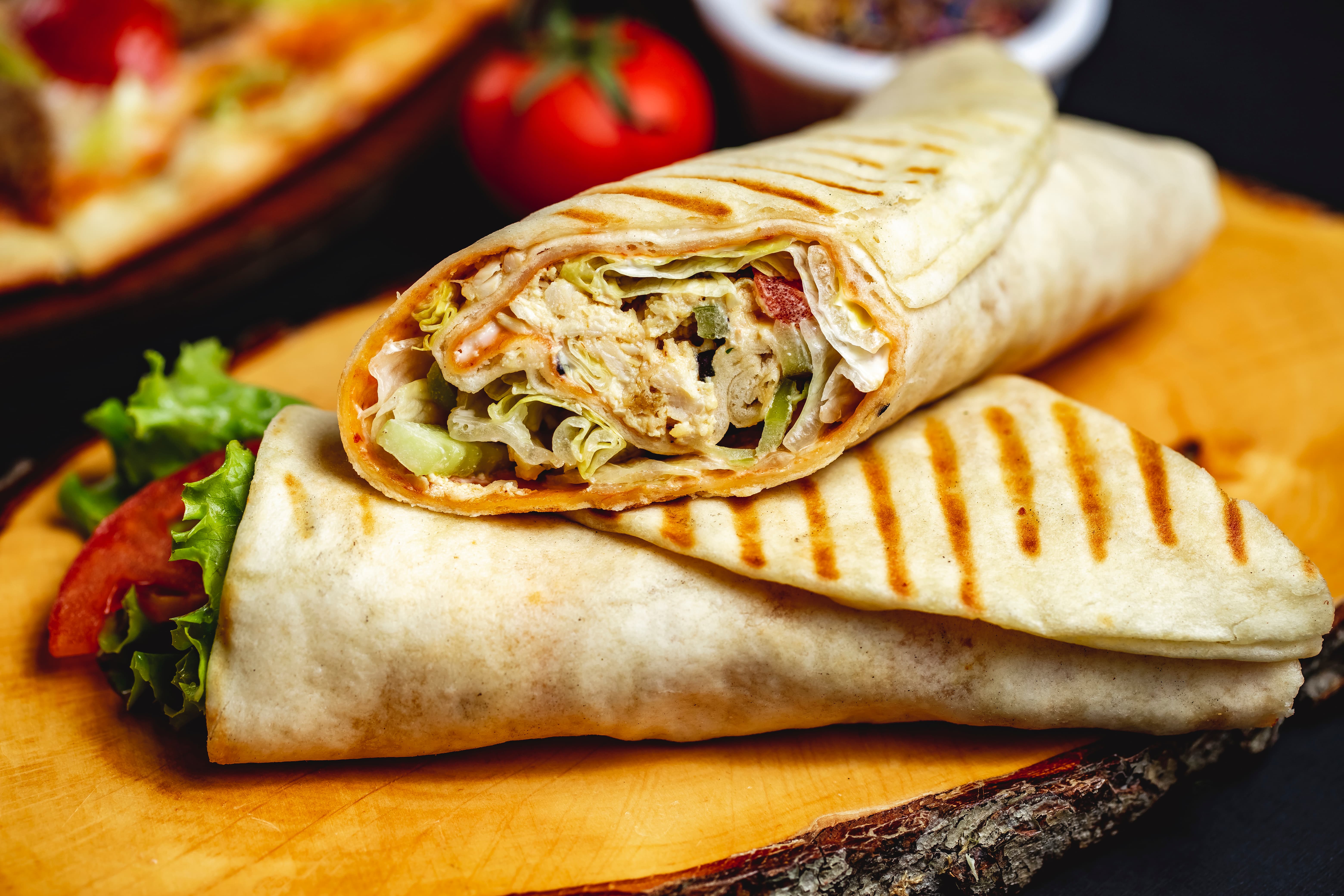 Grilled Chicken Pita Roll